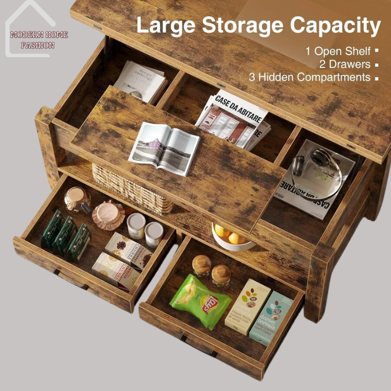 Multi-Function Convertible Coffee Table, a stylish and practical. Crafted with contemporary flair & functionality. Innovative design, converts effortlessly into a dining table, desk, or even a storage unit,
Made from high-quality materials, sleek & minimalist design, sturdy construction ensures stability & durability. Featuring ample storage space, including hidden compartments & drawers.-MODERN HOME FASHION