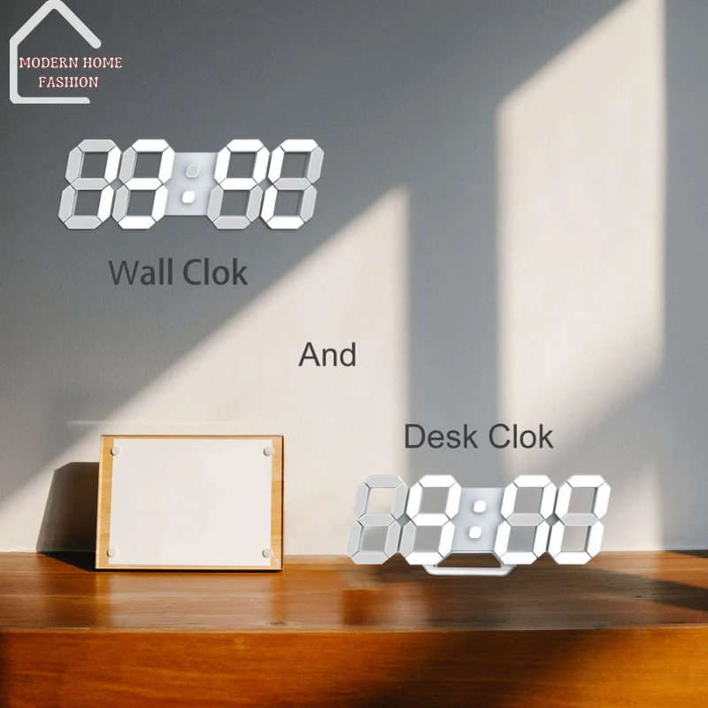 One-Touch Light Swift LED Clock, features a one-touch light function. allows to effortlessly illuminate the display with a single touch, check the time, day, & date, even in low-light conditions. Crafted with sleek lines & a contemporary aesthetic, compact size makes it ideal for bedside tables, desks, or countertops, while its minimalist design complements a variety of decor styles.-MODERN HOME FASHION