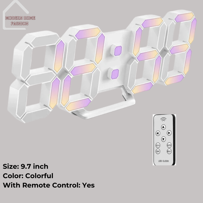One-Touch Light Swift LED Clock, features a one-touch light function. allows to effortlessly illuminate the display with a single touch, check the time, day, & date, even in low-light conditions. Crafted with sleek lines & a contemporary aesthetic, compact size makes it ideal for bedside tables, desks, or countertops, while its minimalist design complements a variety of decor styles.-MODERN HOME FASHION