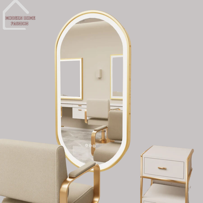 Oval Vanity Mirror with Frame, crafted with meticulous attention to detail, seamlessly combines elegance with functionality. Oval shaped, encased in a sleek frame, exudes elegance & refinement, enhancing the aesthetic appeal of bathroom. High-quality glass ensures crisp and clear visibility.-MODERN HOME FASHION