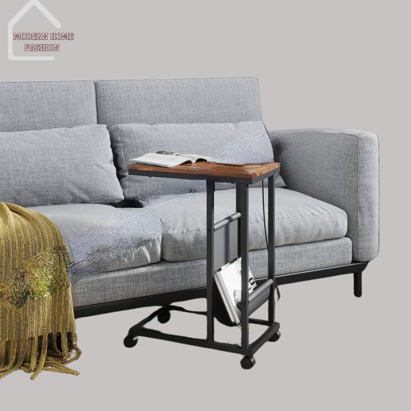 Convenient & stylish Side Table with USB Charging Ports, perfect addition to your living room, bedroom, or home office. Crafted with modern functionality in mind, features built-in USB charging ports, allows to conveniently charge devices. Made from high-quality materials, ensures durability & longevity. Sleek & minimalist design adds a touch of sophistication to any room, compact footprint makes it ideal for small spaces.-MODERN HOME FASHION