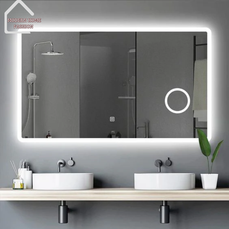 Smart No Fog Bathroom Mirror, designed to provide crystal-clear reflection even in the steamiest of environments. Crafted with advanced anti-fog technology. Integrated touch-sensitive controls allows effortless adjustment of brightness & temperature. Sleek and modern design, frameless construction creates a clean and minimalist look.-MODERN HOME FASHION