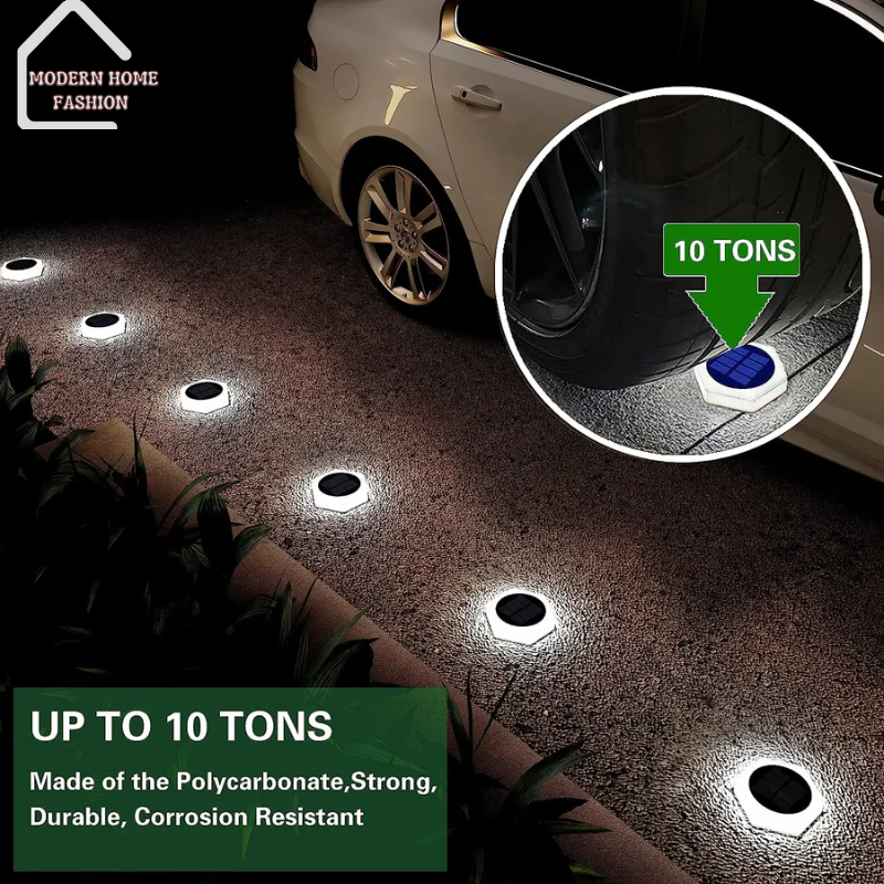 Easy to install with no wiring required, our solar deck lights are perfect for adding accent lighting to stairs, pathways, or perimeter areas. The weather-resistant construction ensures durability and reliable performance year-round, even in harsh outdoor conditions.-MODERN HOME FASHION