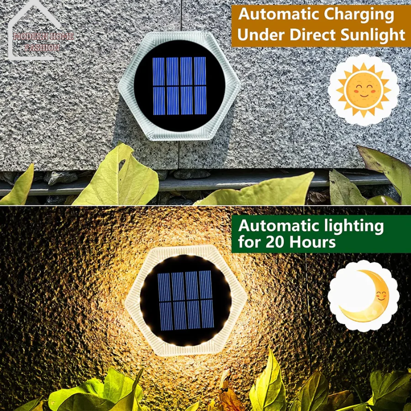 Easy to install with no wiring required, our solar deck lights are perfect for adding accent lighting to stairs, pathways, or perimeter areas. The weather-resistant construction ensures durability and reliable performance year-round, even in harsh outdoor conditions.-MODERN HOME FASHION