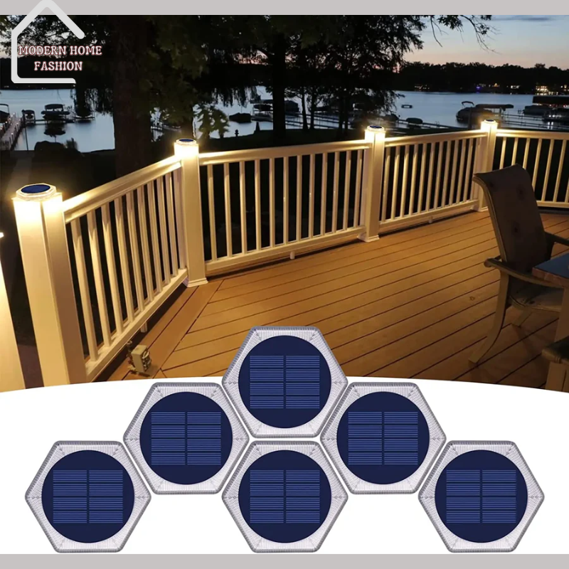 Easy to install with no wiring required, our solar deck lights are perfect for adding accent lighting to stairs, pathways, or perimeter areas. The weather-resistant construction ensures durability and reliable performance year-round, even in harsh outdoor conditions.-MODERN HOME FASHION