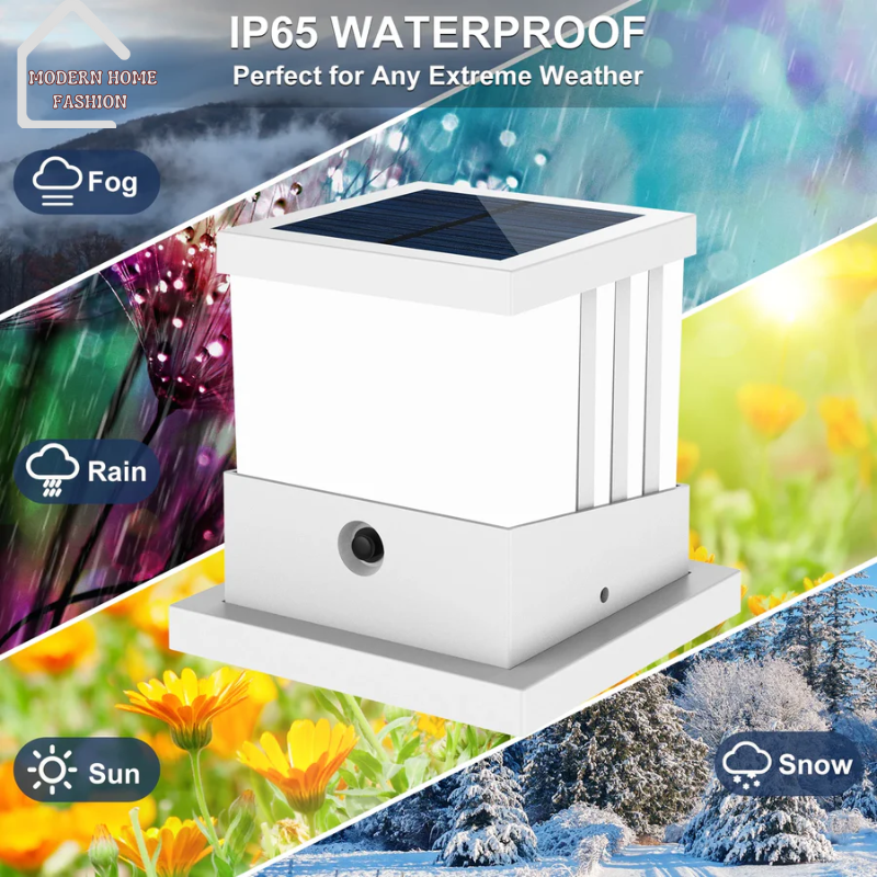 Solar Outdoor Post Lights, designed to combine style and functionality while providing eco-friendly illumination. Crafted with durable materials and advanced solar technology.No need for electrical wiring or batteries.-MODERN HOME FASHION