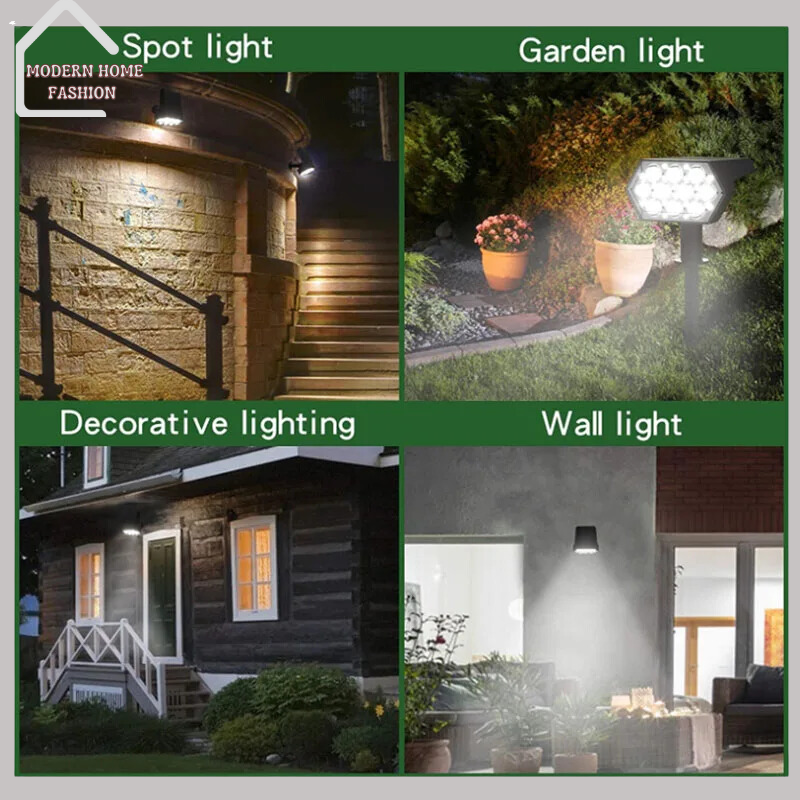 Each spot light features a high-efficiency solar panel that charges during the day, storing energy in a rechargeable battery for use at night. The adjustable heads allow you to direct the light where it's needed most, whether highlighting a specific plant, sculpture, or focal point in your outdoor space.-MODERN HOME FASHION