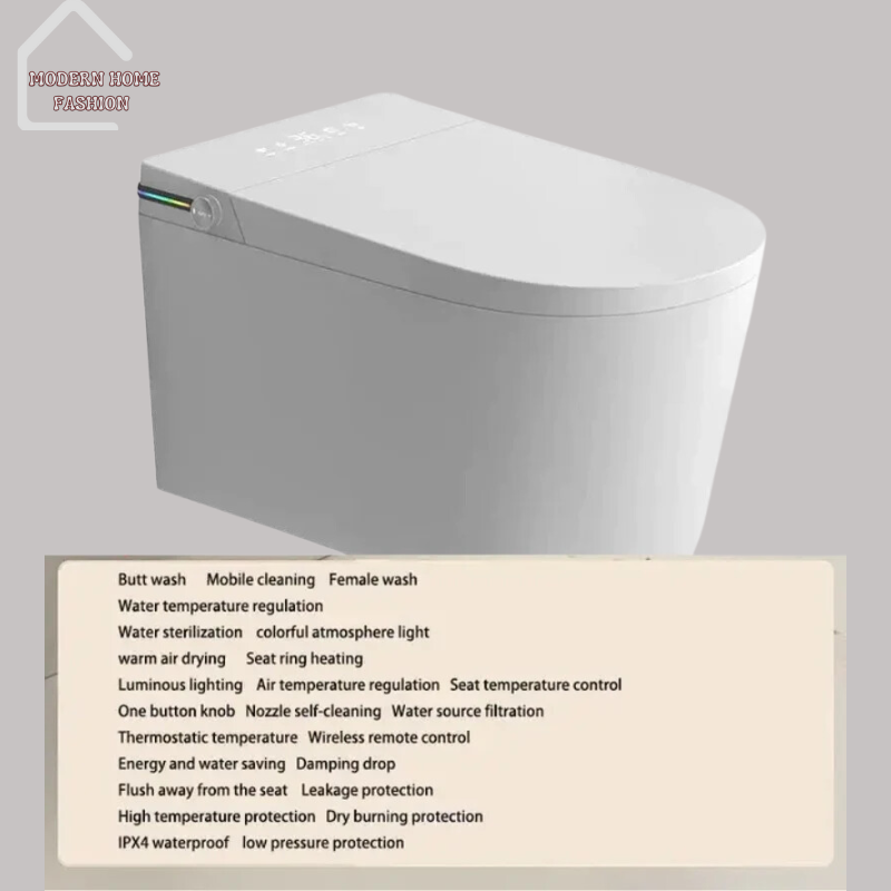 Wall-mounted Smart Toilet, crafted with precision engineering & state-of-the-art technology, redefines the concept of modern comfort & convenience, with advanced smart features, customizable bidet settings to heated seating & adjustable water temperature, intuitive control panel allows for effortless adjustments, hygienic & low-maintenance design. Offers personalized comfort & cleanliness at your fingertips.-MODERN HOME FASHION