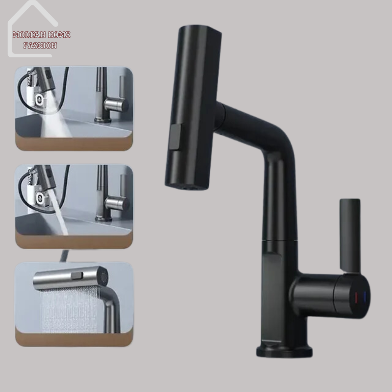 Waterfall Digital Display Faucet, Crafted with cutting-edge technology & sleek design. Featuring a visually captivating display. With built-in digital display, enhances the faucet's aesthetic appeal, provides real-time information on water temperature. Constructed from high-quality materials, this faucet is built to last and withstand the rigors of daily use. Easy-to-install design.-MODERN HOME FASHION