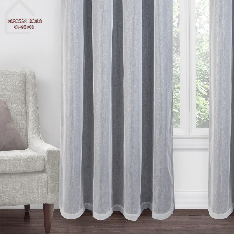 White Sheer Voile & Blackout Curtains. Offers both style & functionality, combines the elegance of sheer voile with the practicality of blackout curtains, giving you the ultimate control over light & privacy. Allow soft, diffused light to filter into your space, creating a bright & airy atmosphere during the day. Crafted from high-quality materials, durable and easy to maintain.-MODERN HOME FASHION