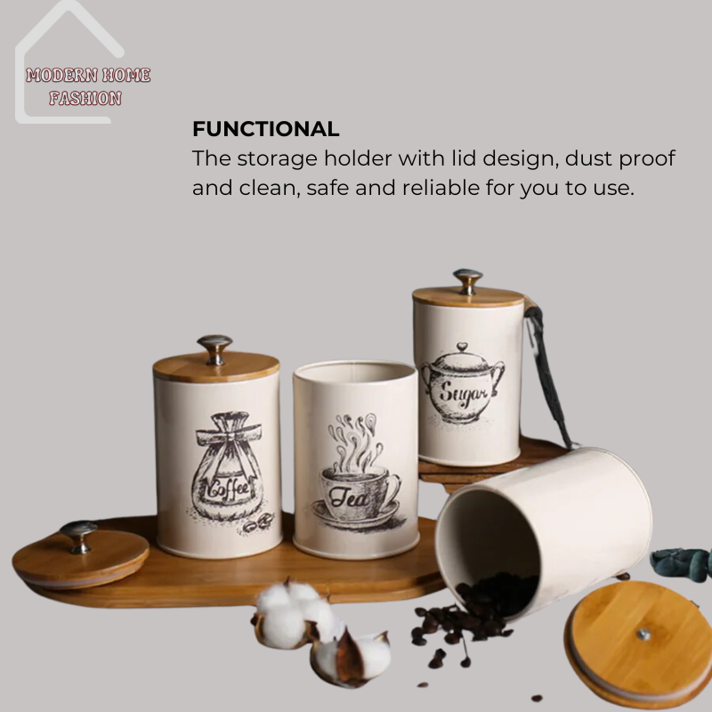 Ceramic Canister 3-Set Container, designed for style & functionality. Crafted from high-quality ceramic, durable & elegant solution for organizing your dry goods. Includes three differently sized canisters, features a secure lid with a silicone gasket.Sleek and minimalist design, with neutral color scheme.-MODERN HOME FASHION
