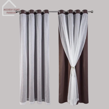 White Sheer Voile and Blackout Curtains