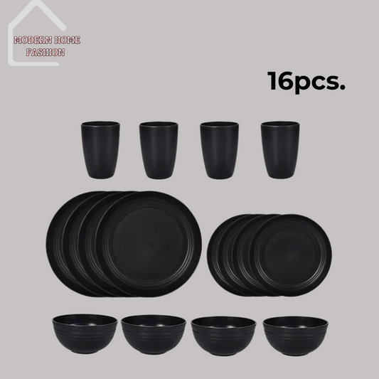 Black 16pcs Cutlery Set